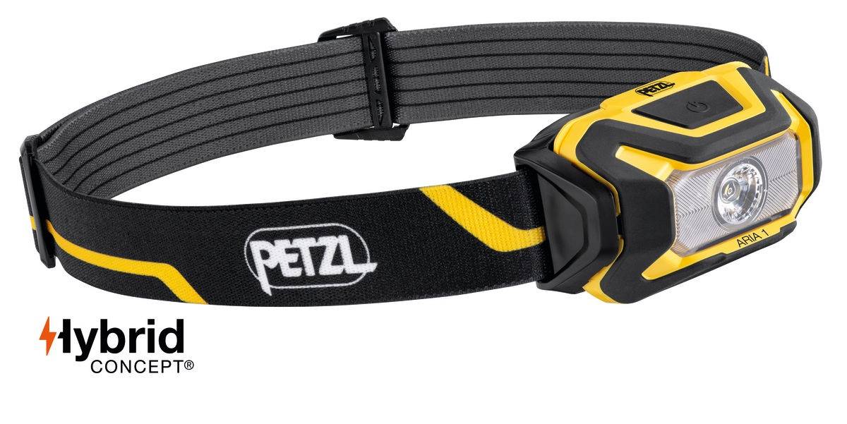 Lampe frontale Aria 1 noir - jaune + 3 piles AAA/LR03 - PETZL - E069AA00-1