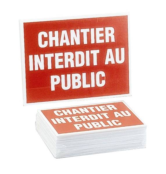 Lot de 25 panneaux ''Chantier interdit au public'' - NOVAP - 4306148-0