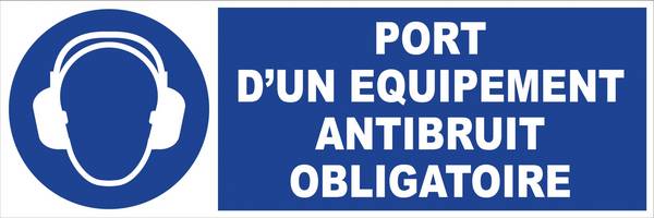 Panneau d'obligation rectangulaire 450x150mm 'Port d'équipement anti bruit' - NOVAP - 4030630