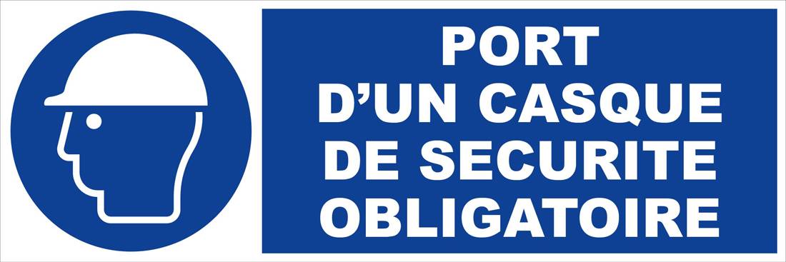 Panneau d'obligation rectangulaire 450x150mm 'Port du casque' - NOVAP - 4030623-0