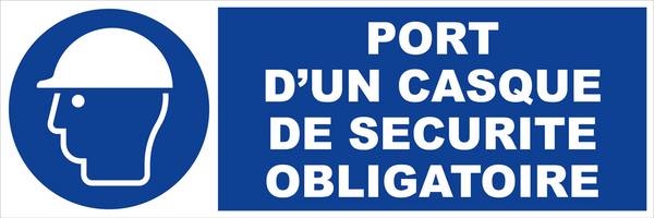 Panneau d'obligation rectangulaire 450x150mm 'Port du casque' - NOVAP - 4030623