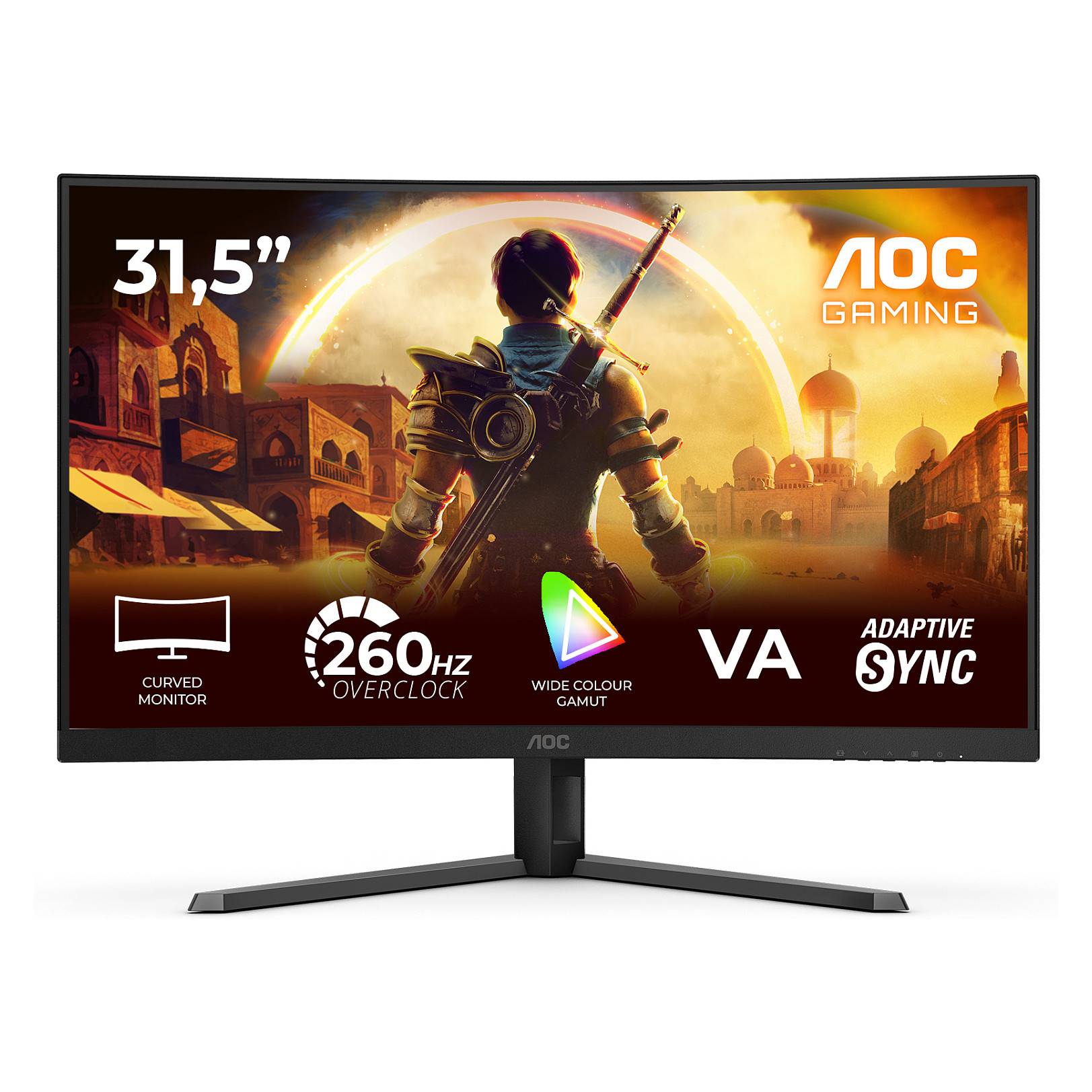 AOC G4 C32G42ZE, 80 cm (31.5"), 1920 x 1080 pixels, Full HD, LED, 4 ms, Noir, Rouge-0