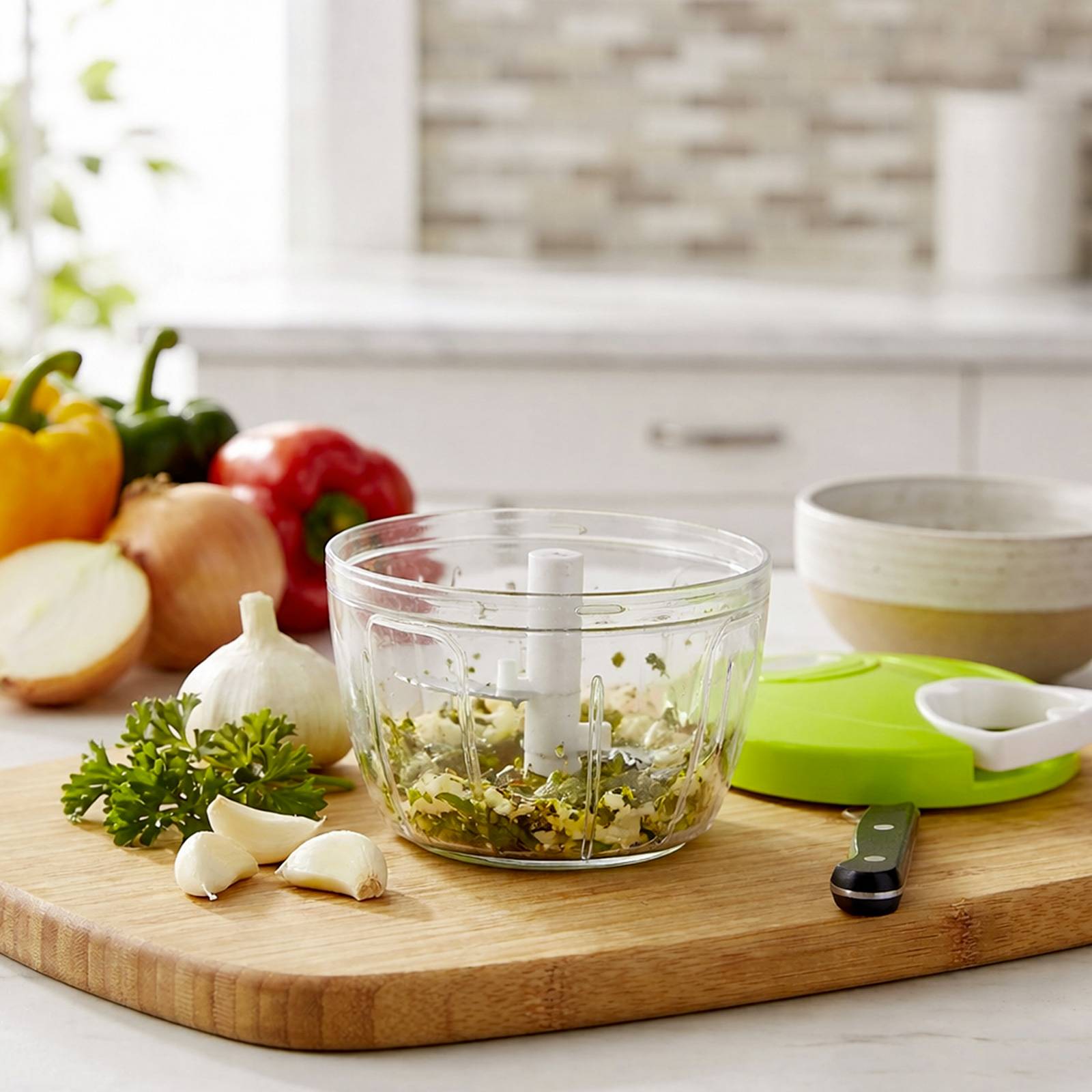 Mini Hachoir à Corde Capacité 500 ml avec 3 Lames Inox-2