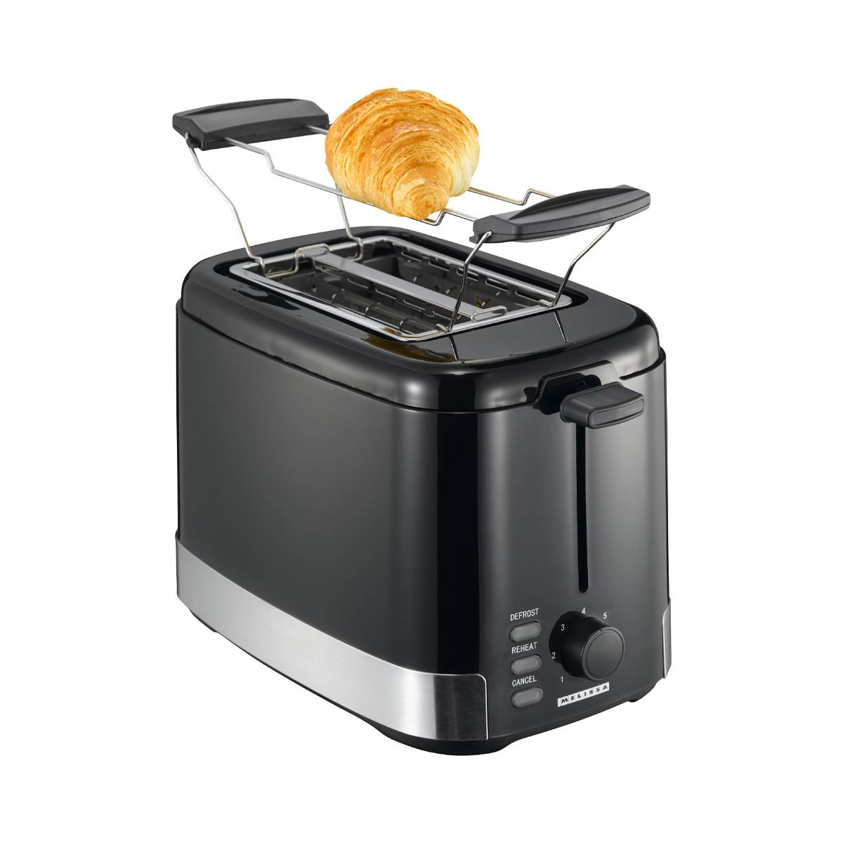Grille-pain 2 Tranches 800W en Acier Inoxydable Réglable-1