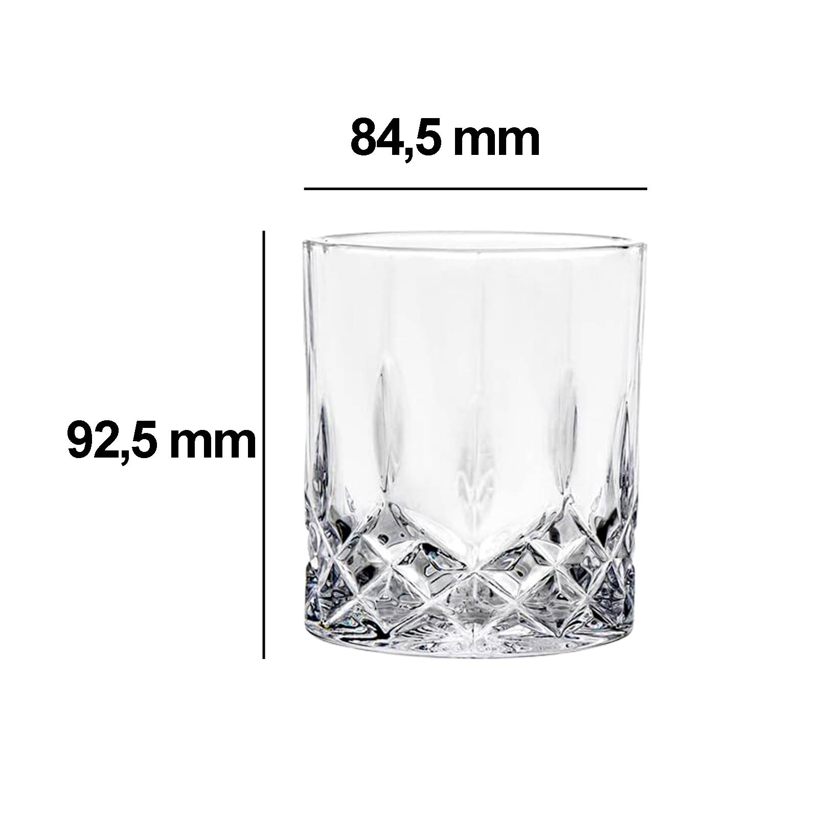Pack de 6 Verres à Whisky 350 ml Finition Effet Cristal-4
