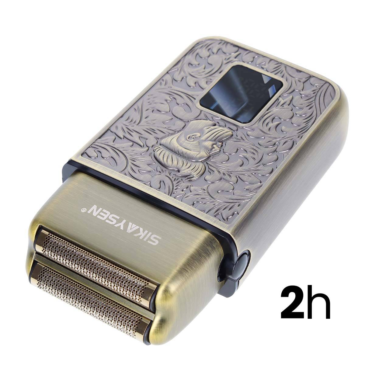Rasoir Électrique à Double Grille avec Affichage Numérique LED Rechargeable-3