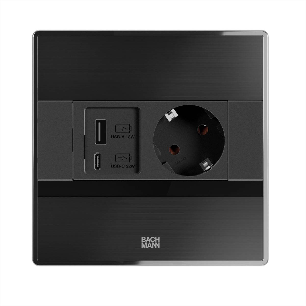 Bachmann BACHMANN SENSE schwarz 1x CEE7/3, 1x USB Cache 1 pc(s)-3