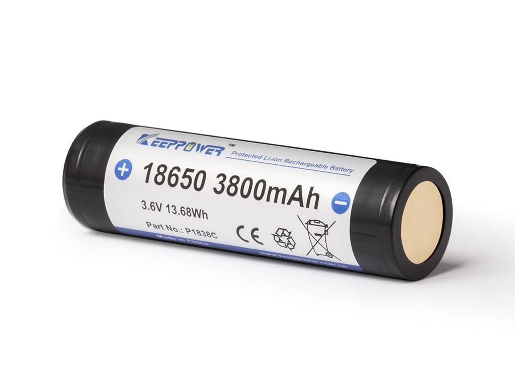 Batterie lithium-ion KEEPPOWER 18650, 3800 mAh, 3,7 V - 3,7 V, avec circuit de protection PCB/BMS (borne positive...-2