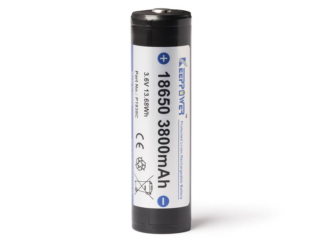 Batterie lithium-ion KEEPPOWER 18650, 3800 mAh, 3,7 V - 3,7 V, avec circuit de protection PCB/BMS (borne positive...-0