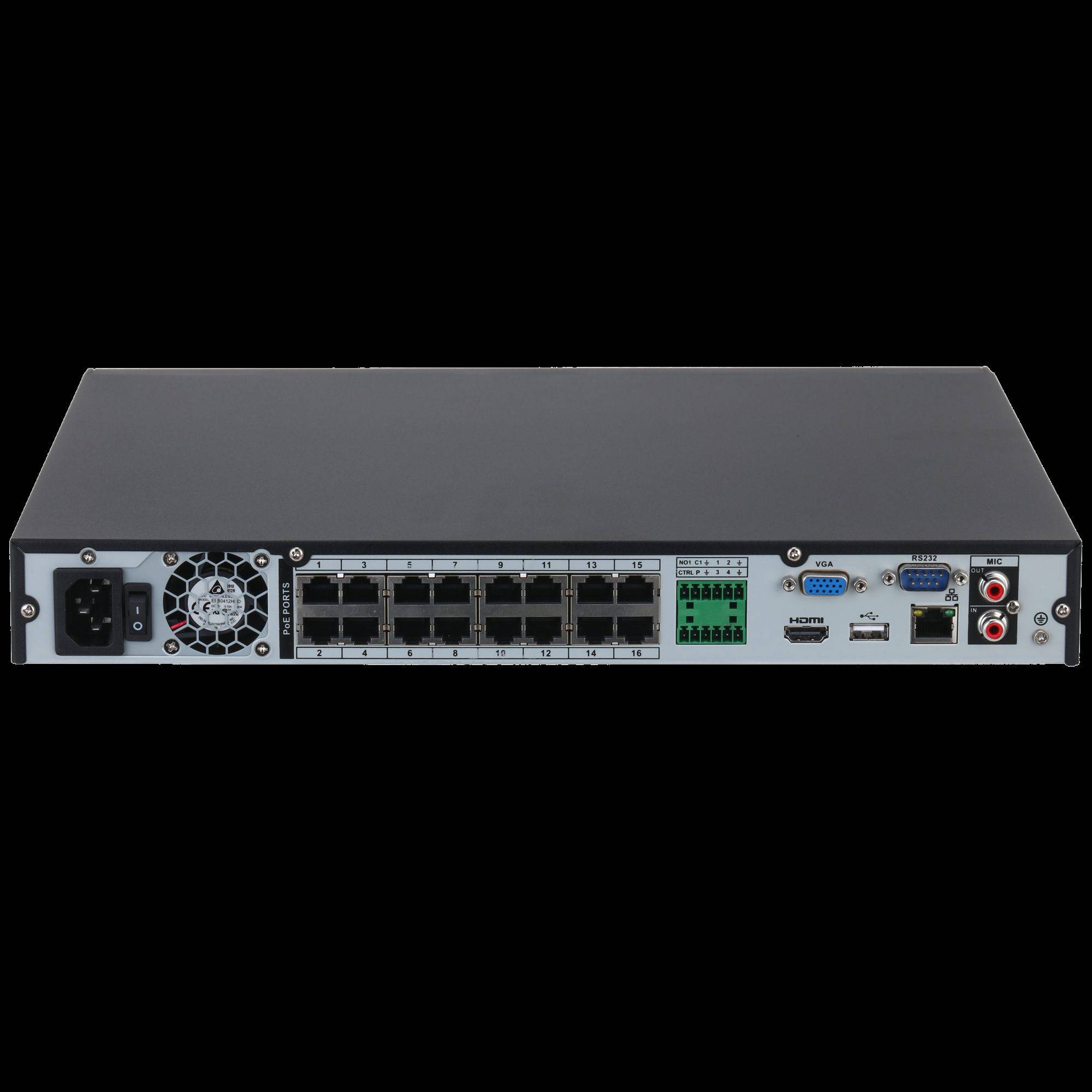 Dahua NVR4216-16P-4KS3 Enregistreur vidéo réseau 16CH 1U 16PoE 2HDDs Lite-1