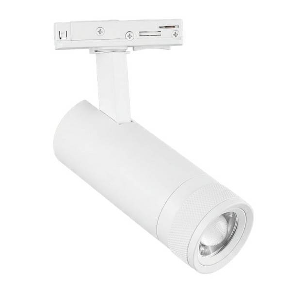 Spot LED sur Rail Blanc Angle Ajustable Monophasé 30W 15-60° CCT TRIAC Dimmable - 3000K/4000K/6000K - SILAMP