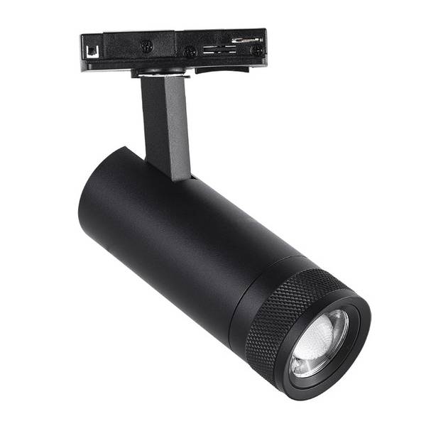 Spot LED sur Rail Noir Angle Ajustable Monophasé 30W 15-60° CCT TRIAC Dimmable - 3000K/4000K/6000K - SILAMP