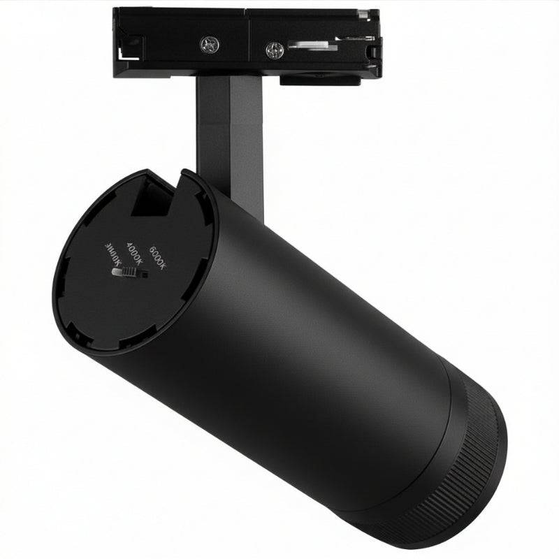 Spot LED sur Rail Noir Angle Ajustable Monophasé 30W 15-60° CCT TRIAC Dimmable - 3000K/4000K/6000K - SILAMP-2