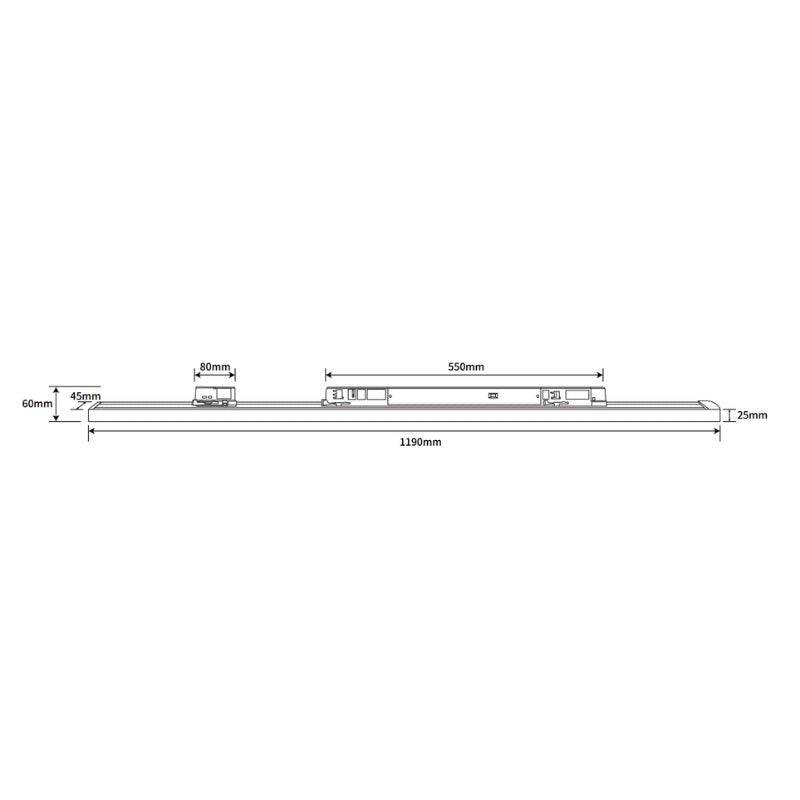 Linéaire sur Rail Triphasé 40-55W Ajustable 120cm 120° CCT Blanc - 3000K/4000K/6000K - SILAMP-2