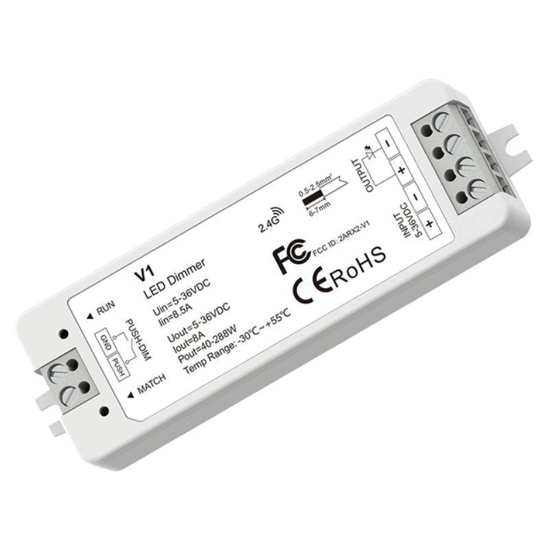 Kit Contrôleur LED Monocouleur RF 5-36V DC Max 8A avec Télécommande - Blanc - SILAMP-4