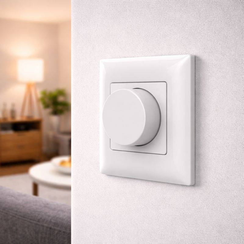 Variateur LED Mural avec Bouton Rotatif 220V 360W TRIAC - Blanc - SILAMP-1