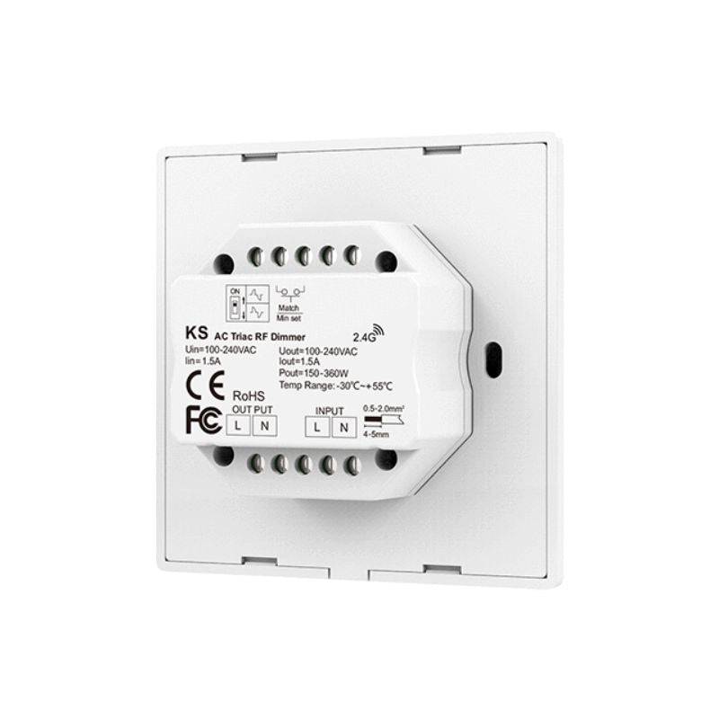 Variateur LED Mural avec Bouton Rotatif 220V 360W TRIAC - Blanc - SILAMP-3