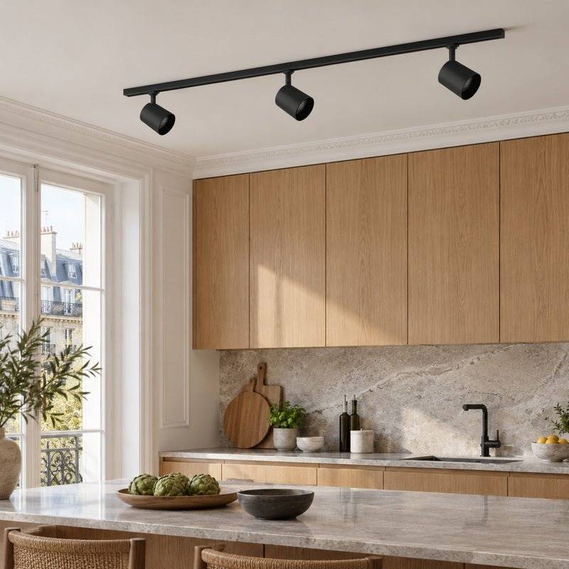Spot LED sur Rail Noir Monophasé 24W 36° TRIAC Dimmable - Blanc Chaud 2300K - 3500K - SILAMP-3
