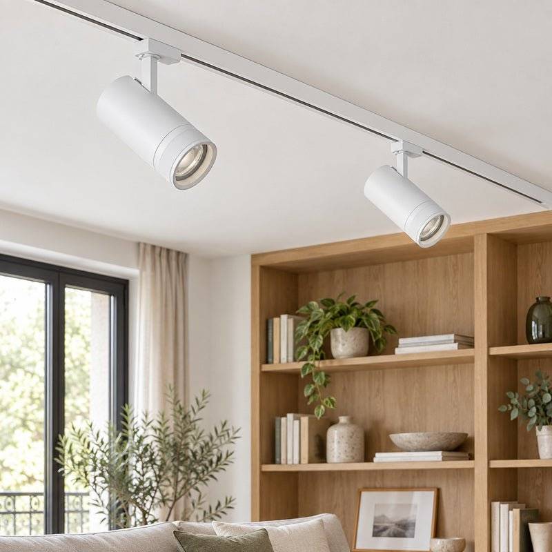 Spot LED sur Rail Blanc Angle Ajustable Triphasé 30W 15-60° CCT TRIAC Dimmable - 3000K/4000K/6000K - SILAMP-2