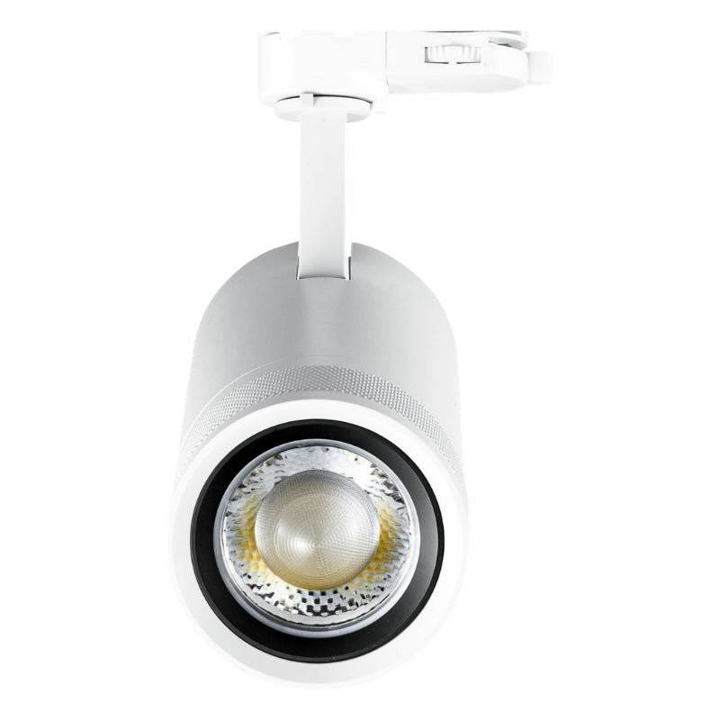 Spot LED sur Rail Blanc Angle Ajustable Triphasé 30W 15-60° CCT TRIAC Dimmable - 3000K/4000K/6000K - SILAMP-3