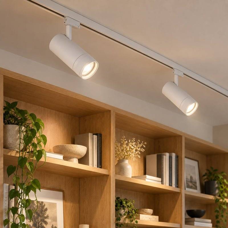 Spot LED sur Rail Blanc Angle Ajustable Triphasé 30W 15-60° CCT TRIAC Dimmable - 3000K/4000K/6000K - SILAMP-3