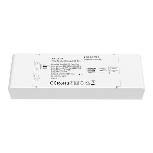 Transformateur LED 220V 24V 75W 3,125A TRIAC Dimmable / Push Dim - SILAMP
