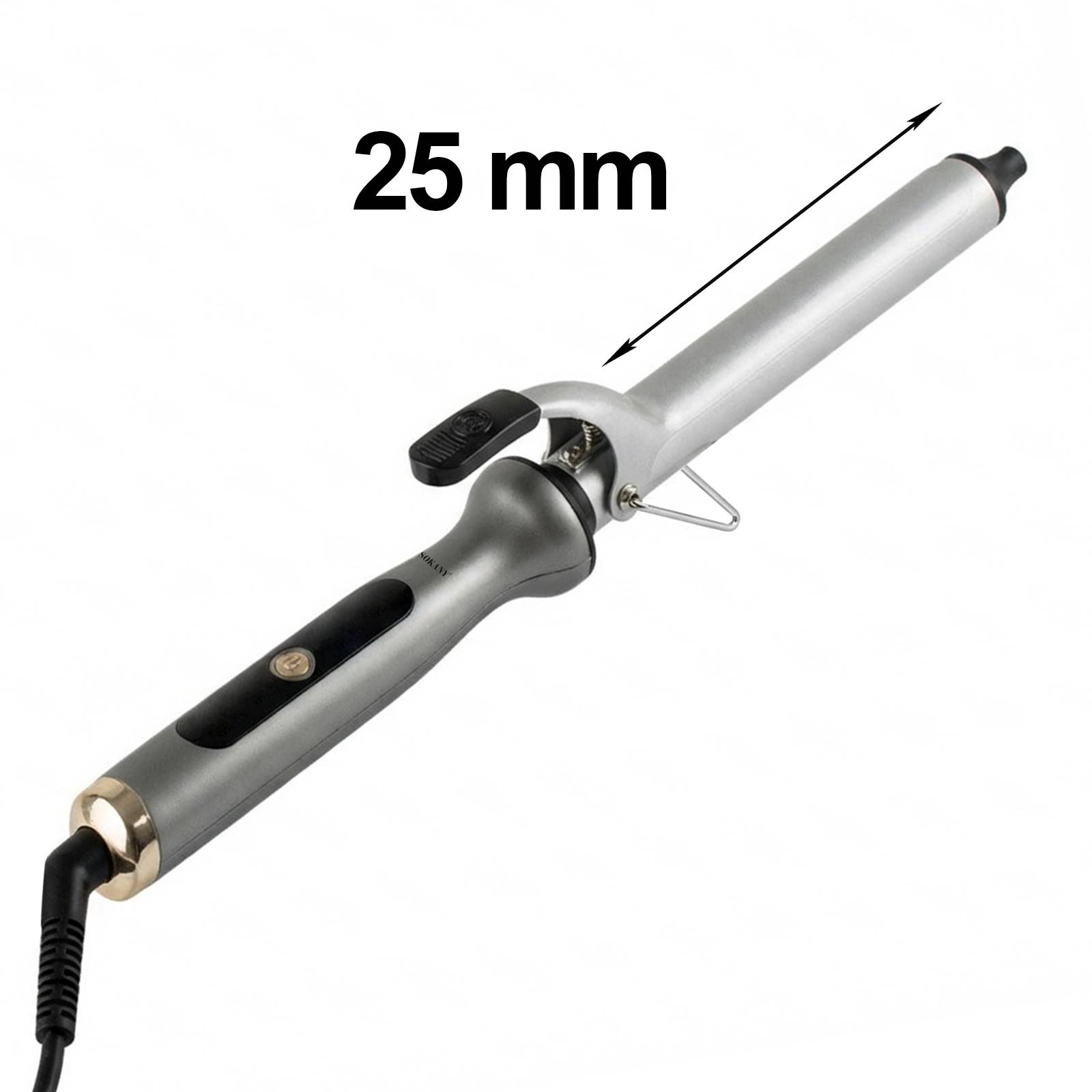 Fer à Boucler 25mm Chauffage Rapide 45W avec Support Intégré et Poignée-3