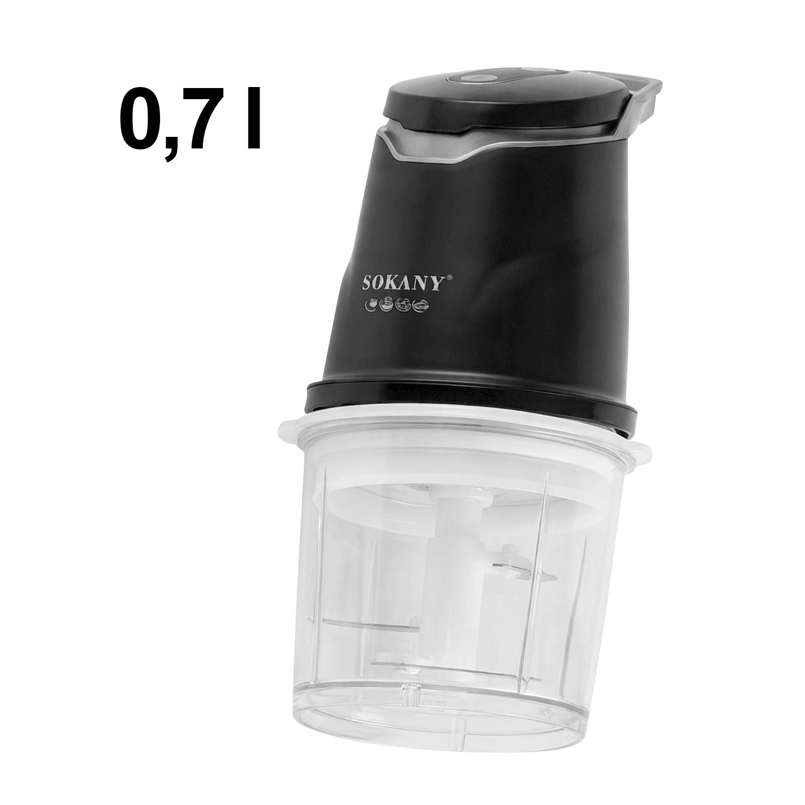 Mini Hachoir Électrique 300W Capacité 0.7L avec Lames en Acier Inoxydable-4