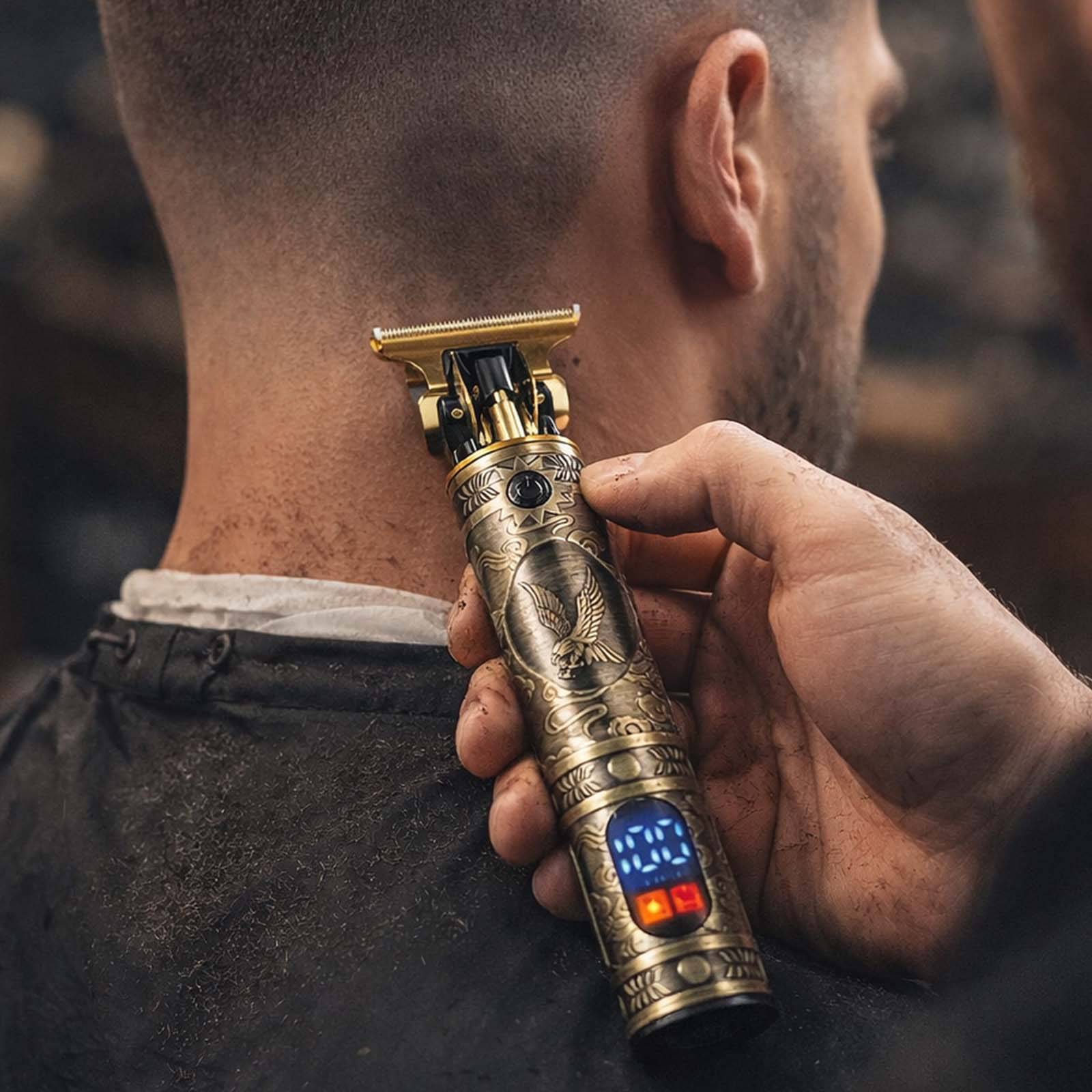 Tondeuse pour Barbe / Cheveux Motif Aigle avec Écran LED Traçage Précis-2