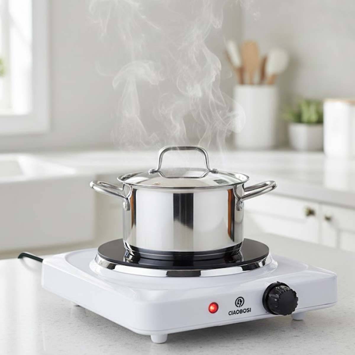 Plaque de Cuisson Électrique 1500W 5 Niveaux de Température-2