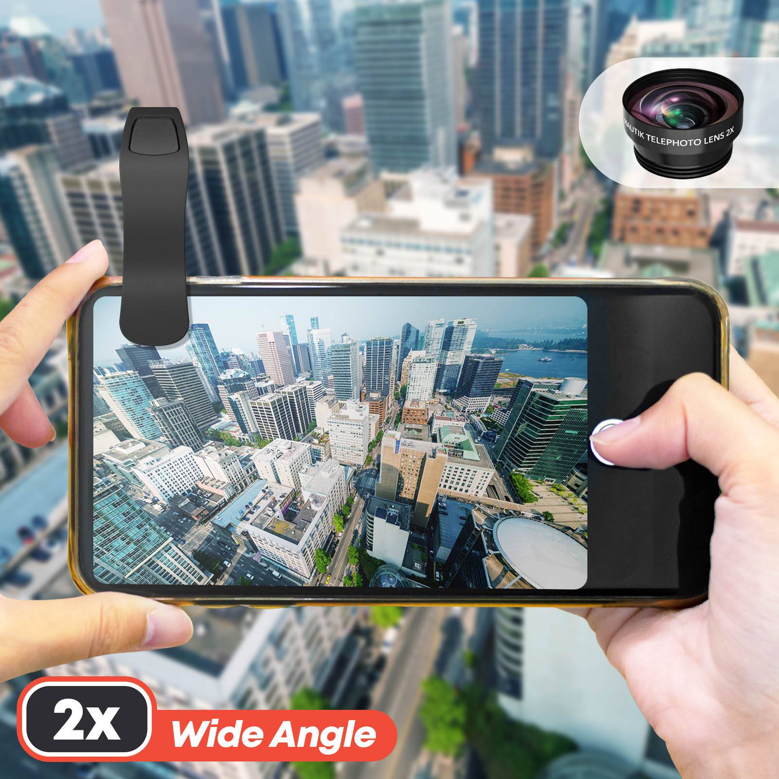 Kit Objectif Universel Smartphone Téléobjectif, Fisheye, Grand Angle, Macro-4