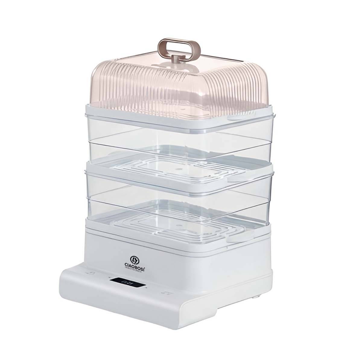 Cuiseur Vapeur Electrique 800W avec 3 Étages et Capacité Total 10L-1