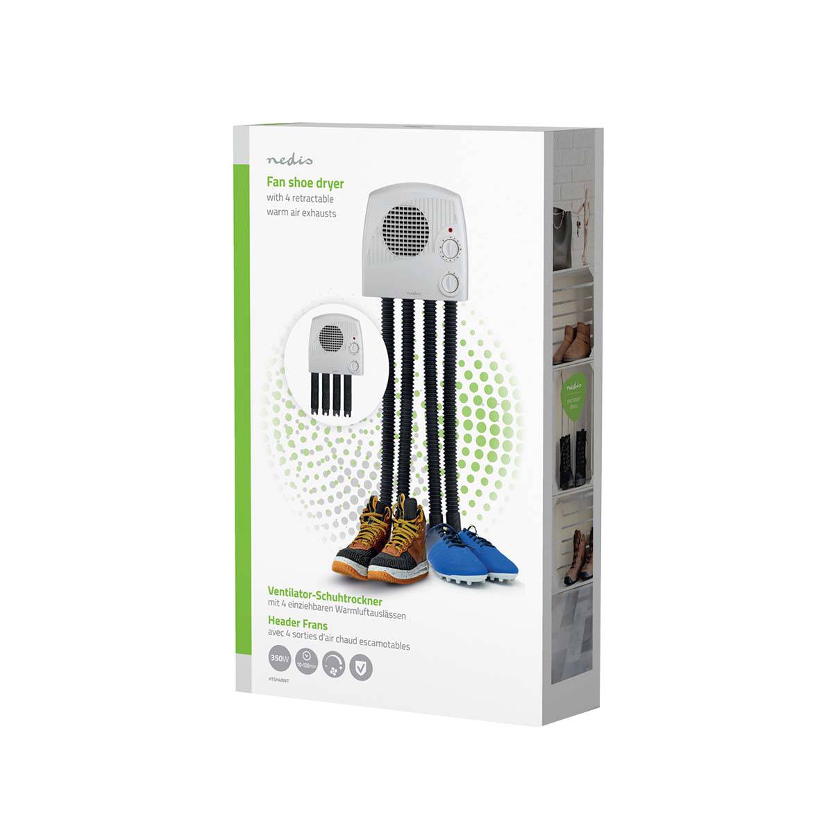 Séchoir à Chaussures 4 Paires 350W avec Tuyaux Rétractables-4