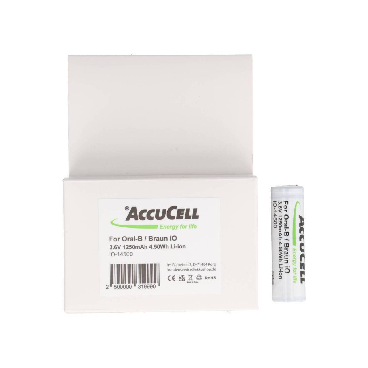 2 batteries de 1250 mAh compatibles avec les appareils photo Braun IO 6, 7, 8, 9 et 10, 3,7 volts, 48,8 x 14,1 mm-1