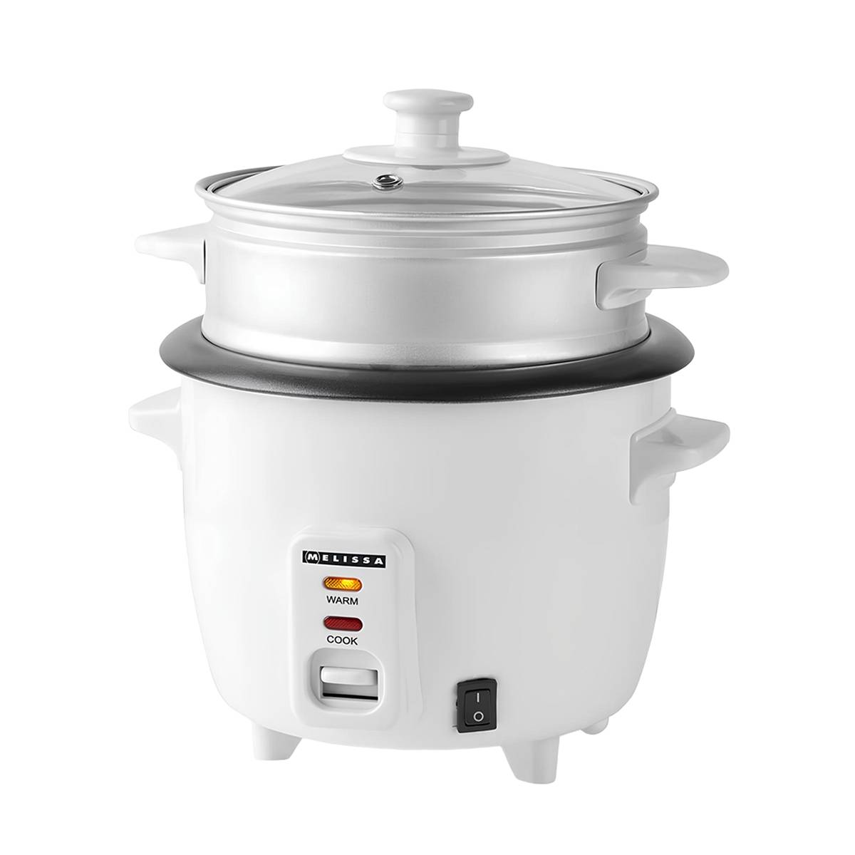 Cuiseur de Riz 0.6 L 300W Revêtement Antiadhésif avec Panier Vapeur-0