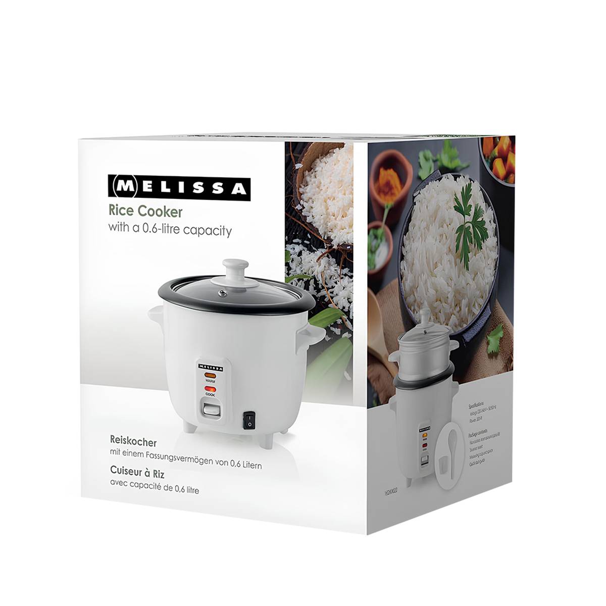 Cuiseur de Riz 0.6 L 300W Revêtement Antiadhésif avec Panier Vapeur-4