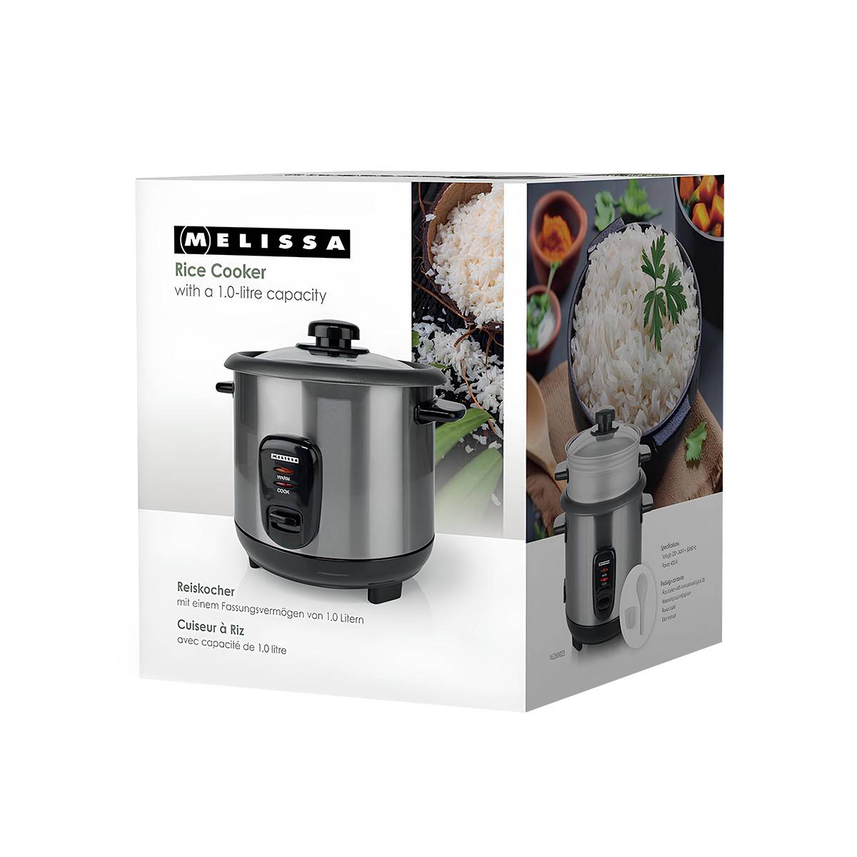 Cuiseur à Riz Électrique 1L avec Panier Vapeur Compact et Maintien Chaud-4