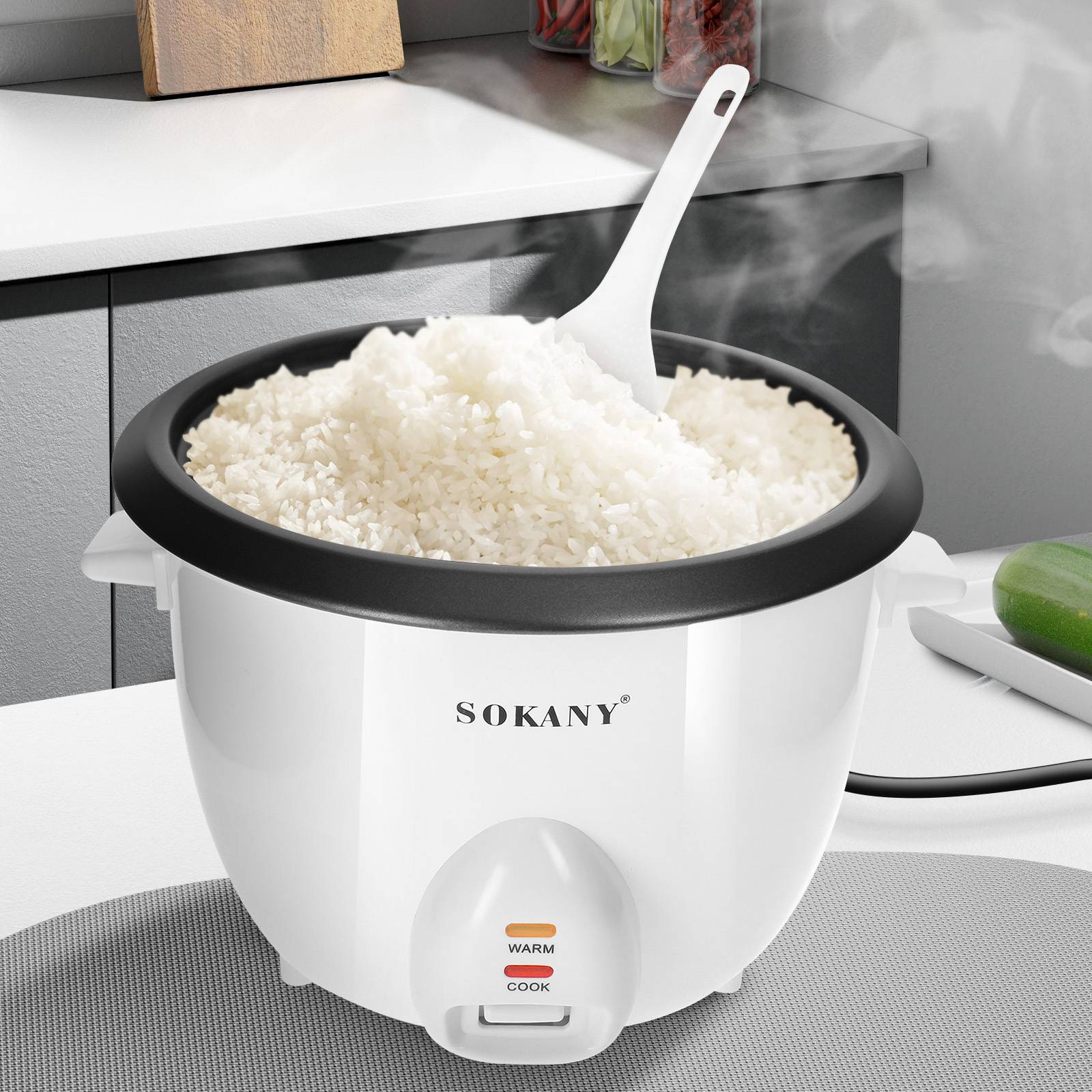Cuiseur à Riz 1.8L avec Panier Vapeur Compact et Maintien Chaud-1