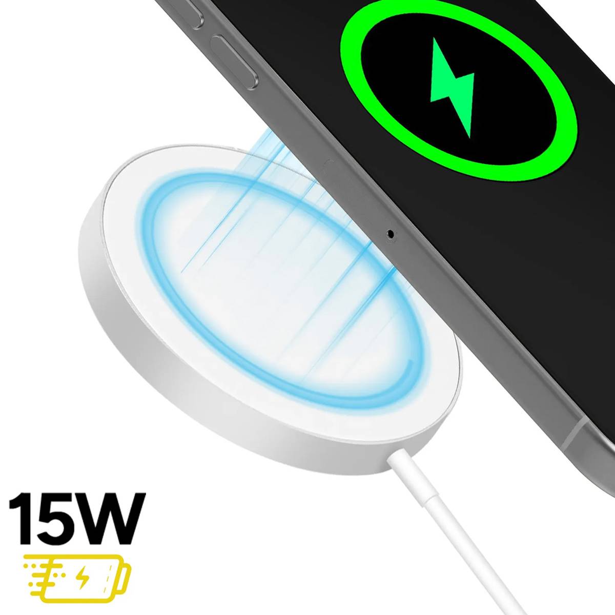Chargeur pour iPhone 15 Pro Max Magsafe Magnétique 15W-2