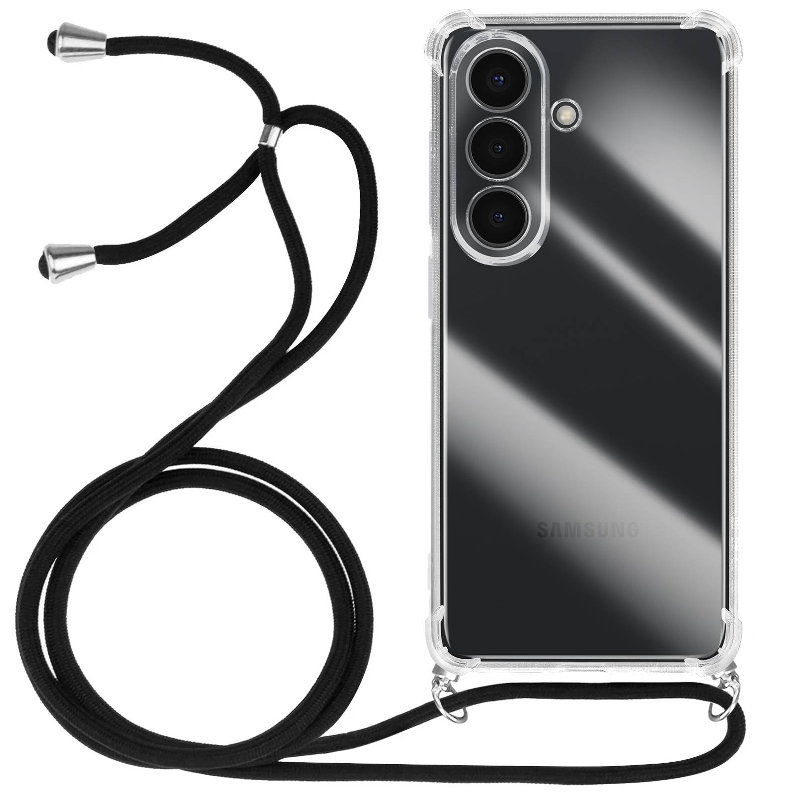 Coque pour Galaxy S26 Plus en Silicone avec Cordon en Nylon Tressé 70cm-0