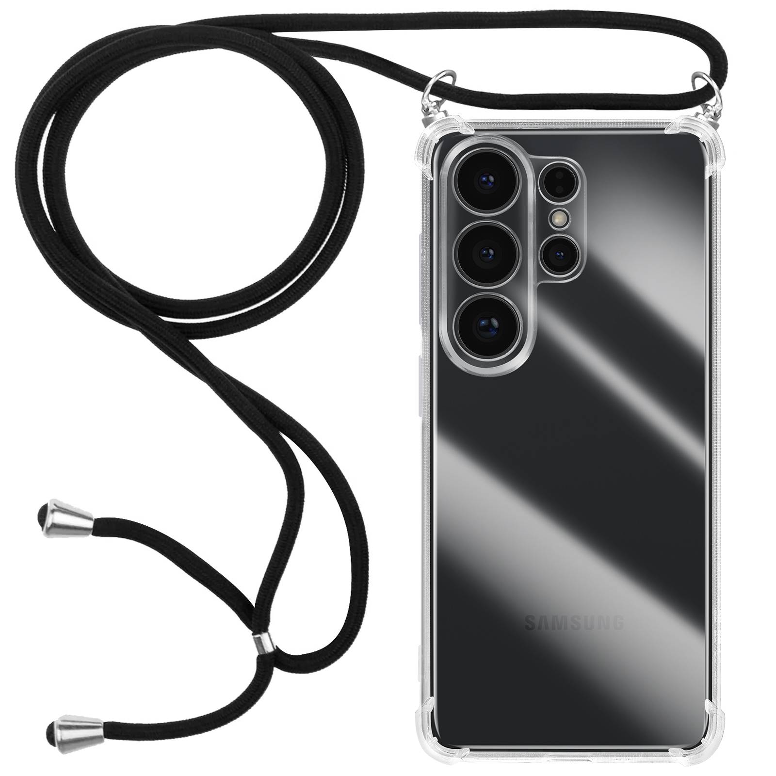 Coque pour Galaxy S26 Ultra en Silicone avec Cordon en Nylon Tressé 70cm-0