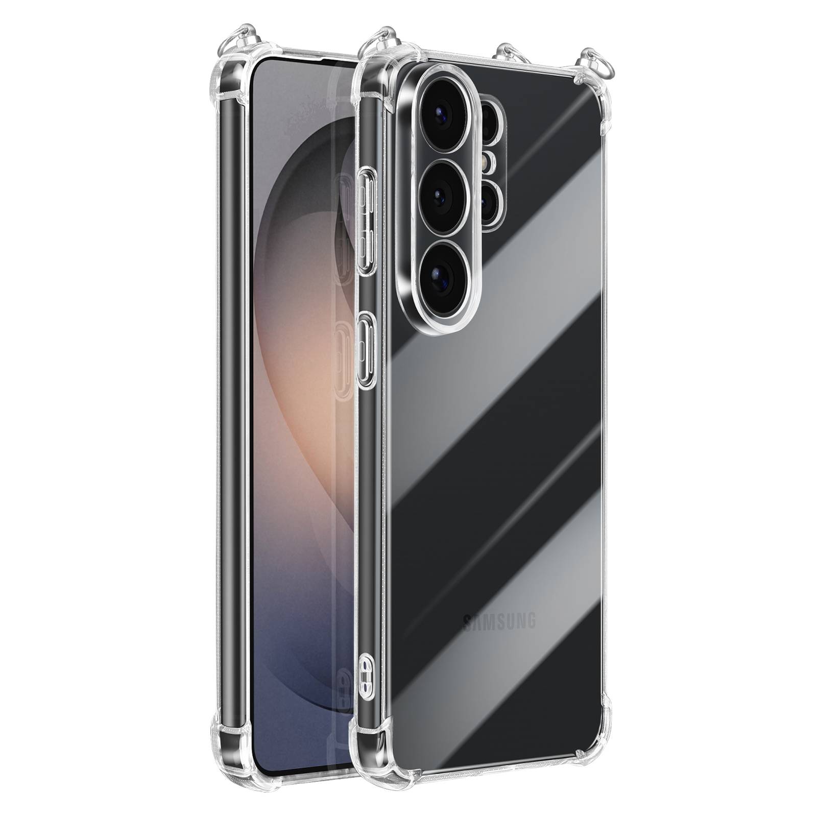 Coque pour Galaxy S26 Ultra en Silicone avec Cordon en Nylon Tressé 70cm-1