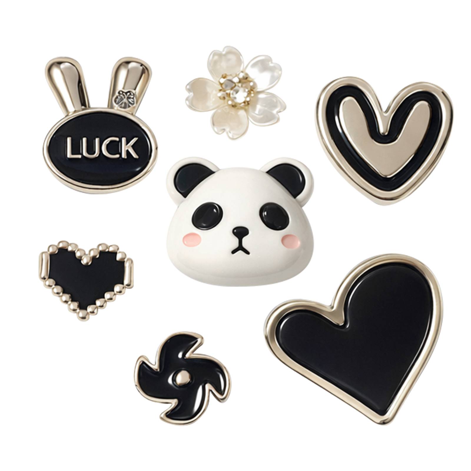 Stickers 3D Relief pour Smartphone et Coque Pearl Panda Motifs Décoratifs-1