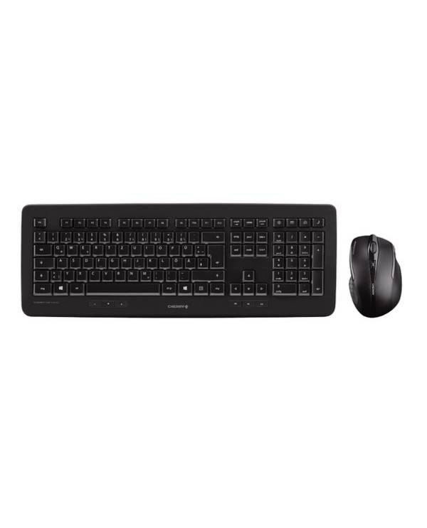 CHERRY DW 5100, Taille réelle (100 %), Sans fil, RF sans fil, AZERTY, Noir, Souris incluse
