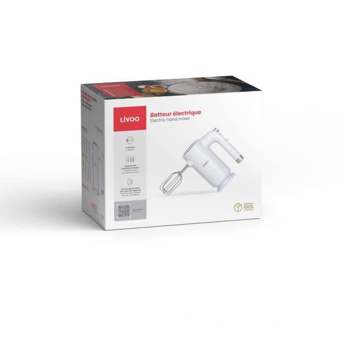 Batteur électrique 250w Blanc Livoo DOP243W-4