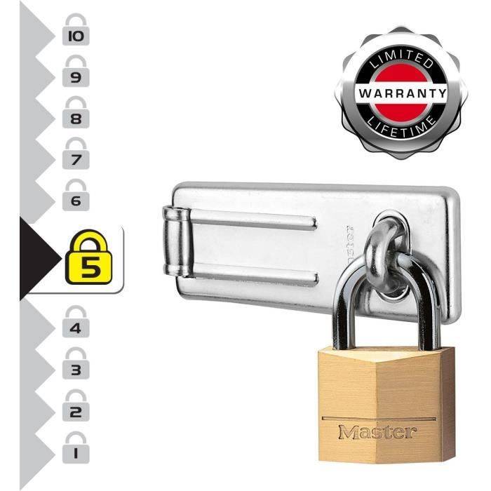 Master Lock 140703EURD Pack Comprenant un Moraillon de Porte et un Cadenas à Clé-2
