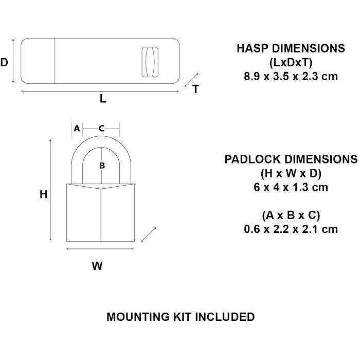 Master Lock 140703EURD Pack Comprenant un Moraillon de Porte et un Cadenas à Clé-3