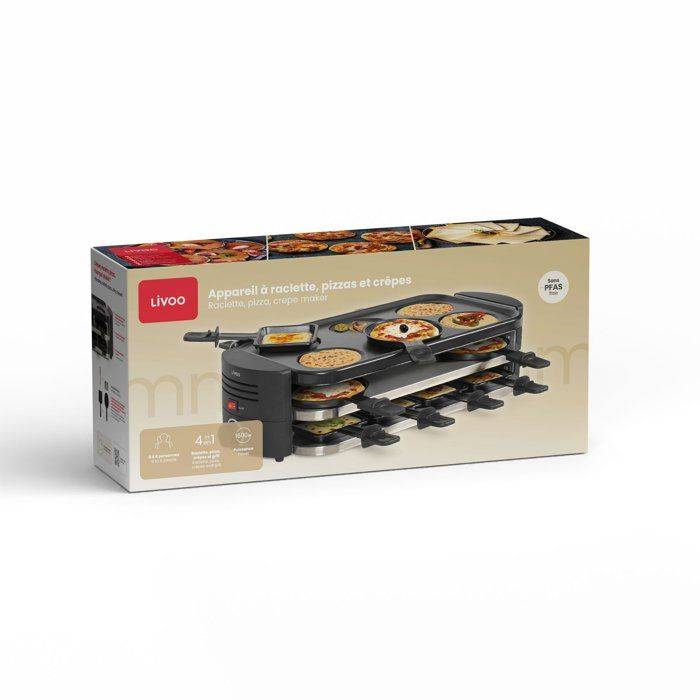 Appareil à Raclette 8 Personnes 1600w Noir Livoo DOC337-3