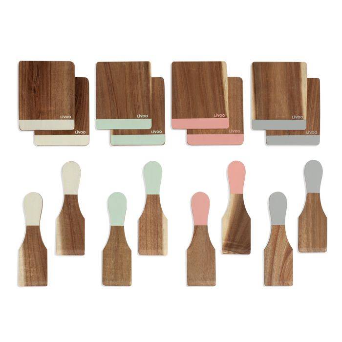 Set 8 Spatules + 8 Planchettes Bois Livoo MEN427-0