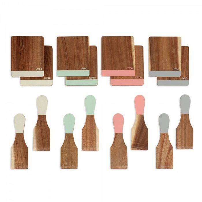 Set 8 Spatules + 8 Planchettes Bois Livoo MEN427-1